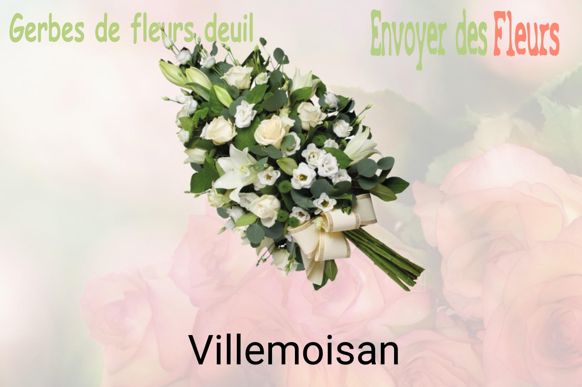Gerbe de fleurs de deuil livrée à Villemoisan